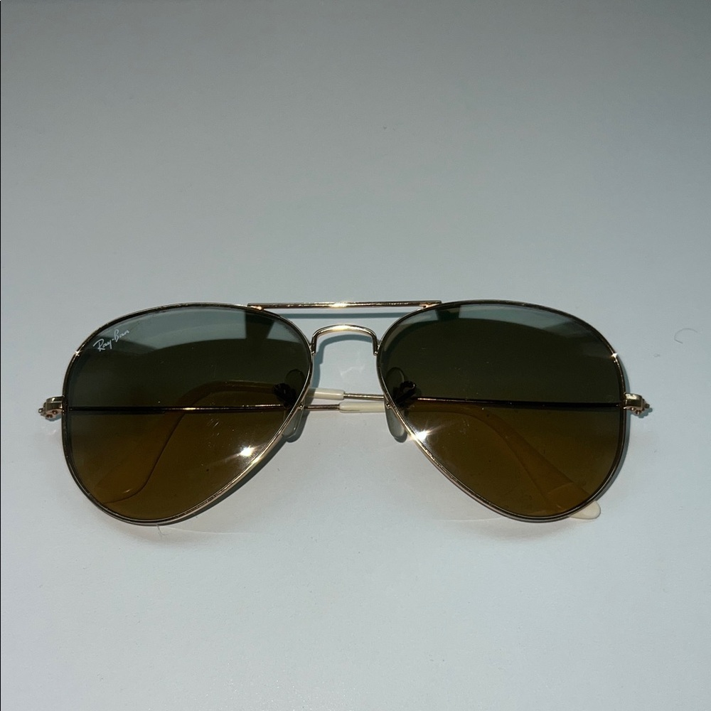 Ray-Ban Gold Frame Aviators with Dark Lenses